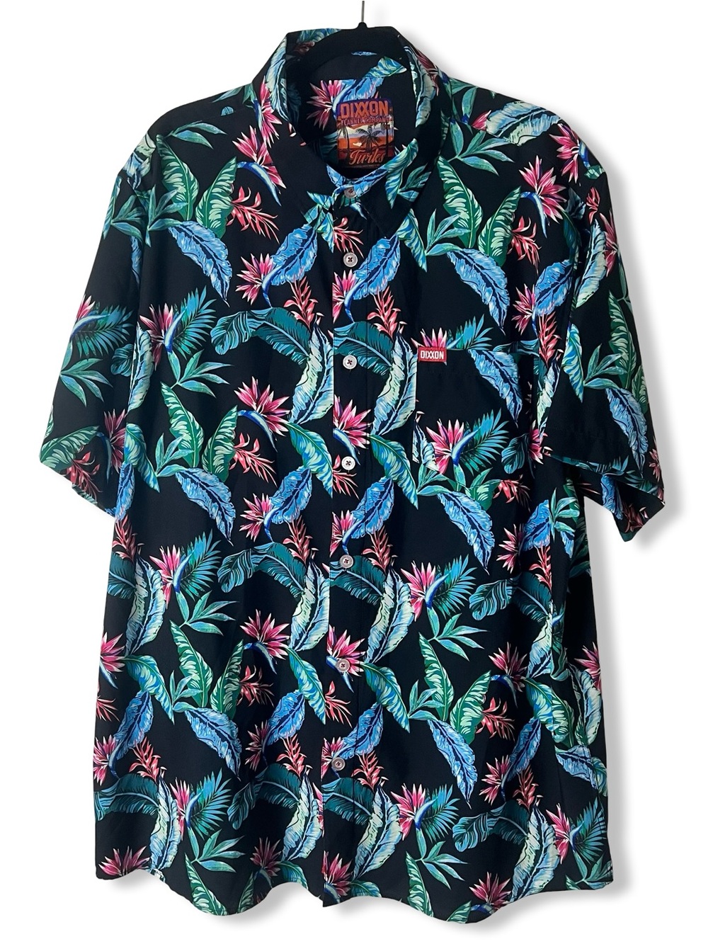 DIXXON‎ Men’s The Turks Hawaiian  Dark Tropical Print Short Sleeve Shirt Sz. 2X